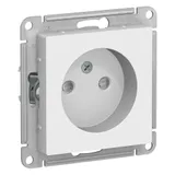 Розетка Systeme Electric AtlasDesign, без заземления со шторками, 16А, механизм, белый
