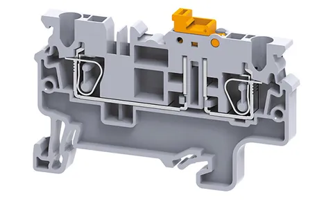 Клемма с ножевым размыкателем CXK2.5 /5x62,2mm, пружинная, 2 присоед., 2,5(max 4)mm2, 20A, 1000V, серая