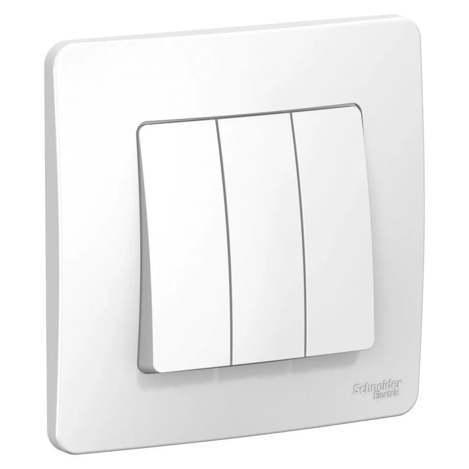 Выключатель Systeme Electric Blanca, скрытой установки 3-клавишный (cх.1+1+1), 10А, 250B, белый