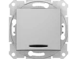 Выключатель Schneider Electric Sedna, выкл. с синей подсветкой, алюминий