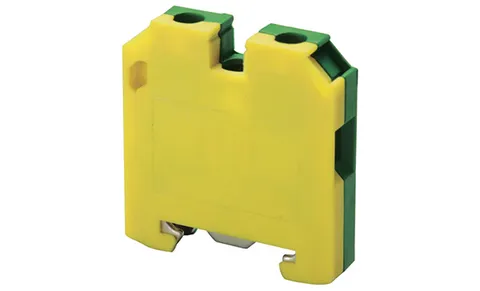 Мини-клемма защитного проводника CGMT4 /6x27mm, DIN15, винтовая, 2 присоед., 4(max 6)mm2, желто-зеленая