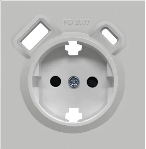 Накладка для розетки Schuko с зарядным устройством USB A+C, с защитными шторками, матовый серый, серия R98