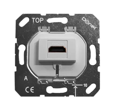 Механизм HDMI 2.0a, белый, разъем Type A 180° 4K Full HD @ 48 Hz 3D, HDR Video, 18.0 Gbit/s