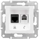 Розетка компьютерная Schneider Electric Sedna, телеф.+компь. роз. кат 5е неэкр. UTP, белый