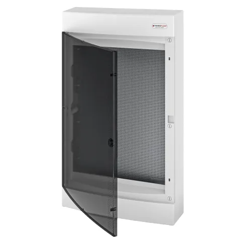 N4x18C IT, Щит навесной мультимедийный, 4 ряда, прозрач. дверца, IP40