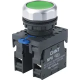 Кнопка упр. NP8-11BND/3 подствет., самовозв., зеленый, AC110-230В(LED), 1НО+1НЗ, IP65 (R)