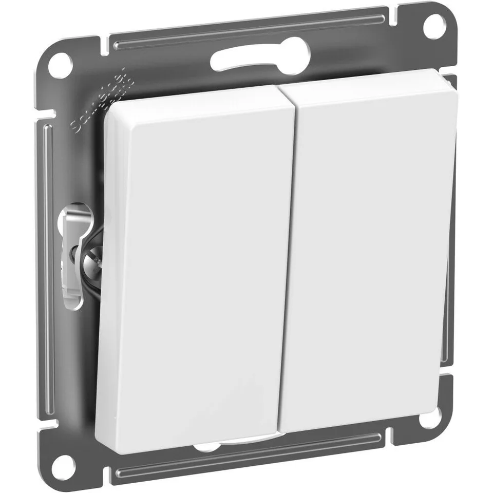 Выключатель Systeme Electric AtlasDesign, AQUA 2-клавишный, IP44, схема 5, 10АХ, механизм, белый