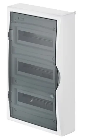 Щит навесной 3x12M, N/PE 4x 6x16+3x10mm2, дымчатая пласт. дверь, белый RAL9003, 560x354x107mm, IP40