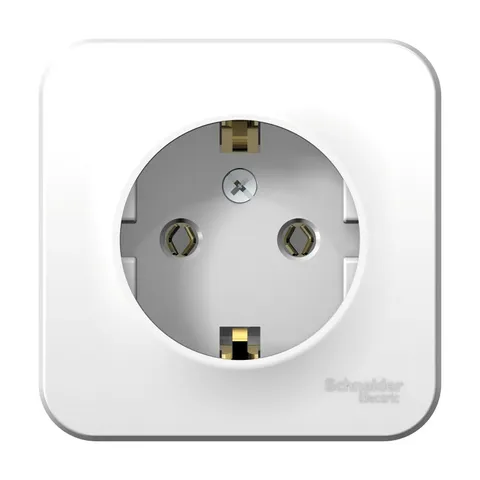 Розетка Systeme Electric Blanca, открытой установки с заземлением без шторок изол. пл., 16А, 250В, белый