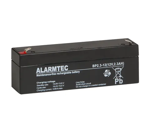 Батарея аккумуляторная Alarmtec BP2.3-12, T1, 12V/2.3Ah, 60(66)x178x35 HxLxW, 0.96kg, 5 лет