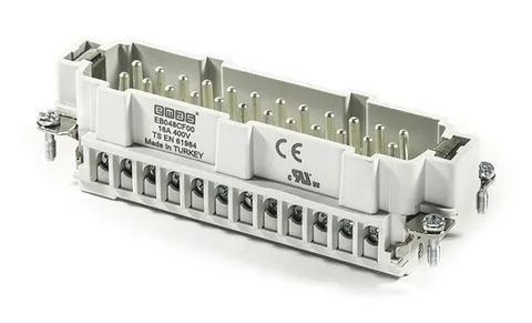 Разъем многополюсный EB, вилка, 24P (25-48), 16A 400V, винтовой зажим, пластик V0