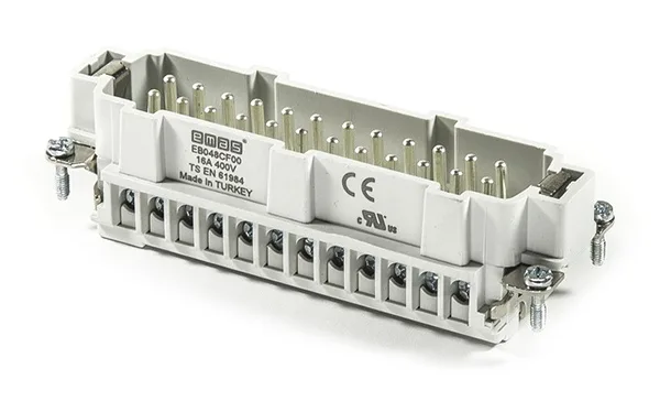 Разъем многополюсный EB, вилка, 24P (25-48), 16A 400V, винтовой зажим, пластик V0