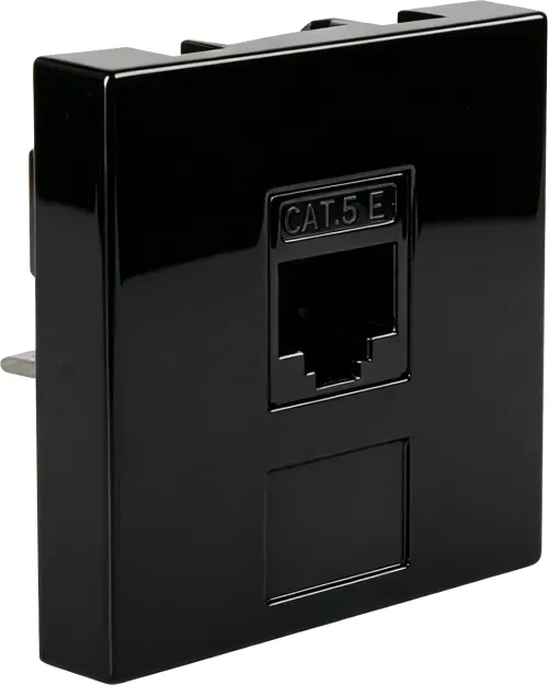 Розетка DEC RJ45 UTP кат.5e, 2мод., черн. (45х45мм)
