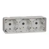 Коробка для открытой установки Schneider Electric Mureva, S, 3-х постовой бокс накл. монтажа, белый, IP55