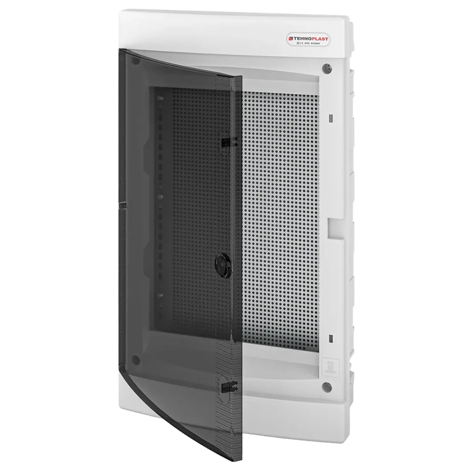 U36C IT, Щит встраиваемый мультимедийный, 3 ряда, прозрач. дверца, IP40