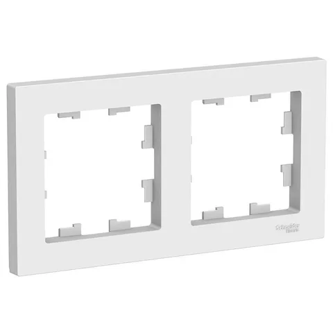 Рамка Systeme Electric AtlasDesign, 2-постовая, универсальная, белый