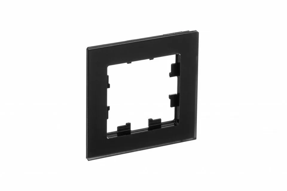Рамка Systeme Electric AtlasDesign, 1-постовая, матовое стекло черный