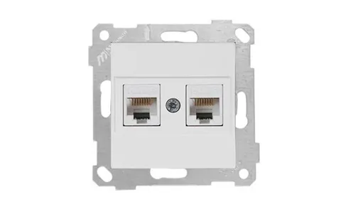 Rita - Розетка 2хRJ-45 кат. 5e UTP, белая