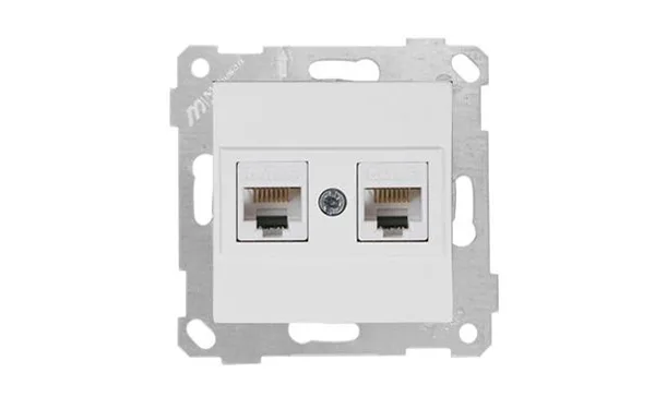 Rita - Розетка 2хRJ-45 кат. 5e UTP, белая