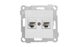 Rita - Розетка 2хRJ-45 кат. 5e UTP, белая