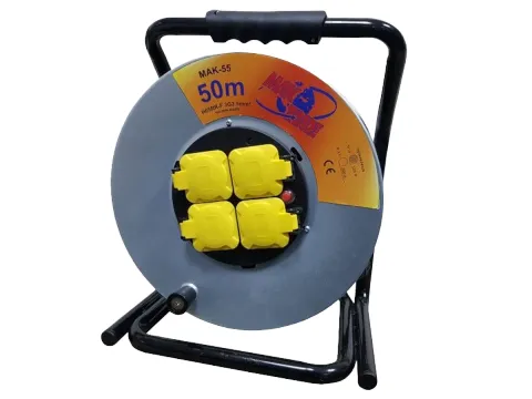 Удлинитель на катушке MAK-55 макс. 3х2.5, 50 м, 4x250V IP44, катушка металл (пустая)