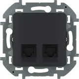 Inspiria - Розетка 2хRJ-45 UTP CAT6 (антрацит)