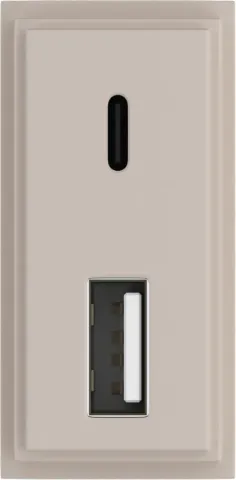 Зарядное устройство USB Стандарт A-С 5V 3100мА 1 модуль, песочный