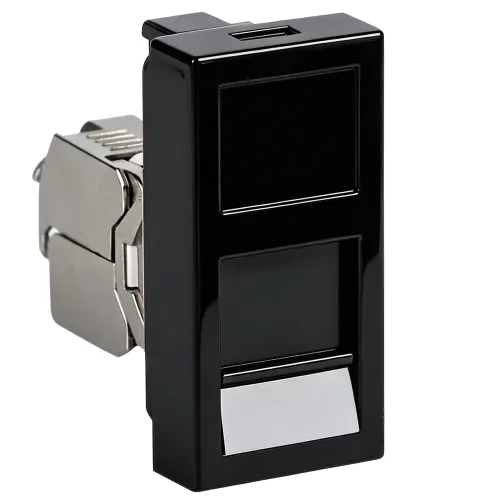 Розетка DEC RJ45 FTP кат.5e, 1мод., черн. (22.5х45мм)
