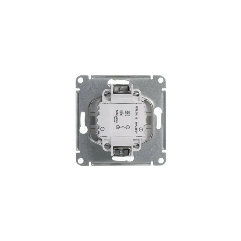 Выключатель Systeme Electric Glossa, нажимная кнопка, схема 1, 10АХ, механизм, белый