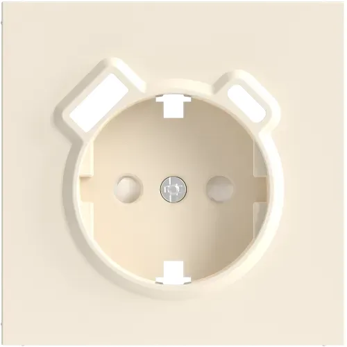 Накладка для розетки Schuko с зарядным устройством USB A+C, со шторками 16A 250 В~, глянцевый кремовый, серия S08