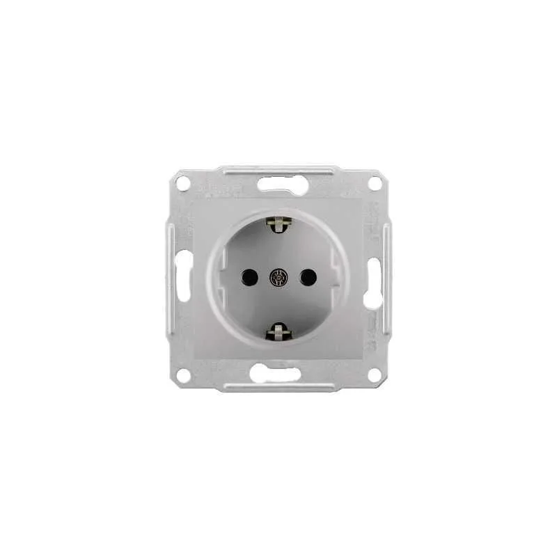 Розетка Schneider Electric Sedna, с/з б/ш алюминий