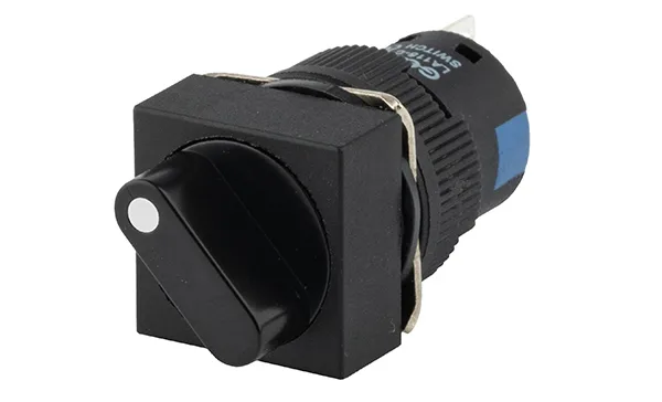 Переключатель LA115-C-11XF, 0-I, фиксация, черный, квадратный, 1NO+1NC, 16mm, IP40