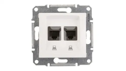 Розетка компьютерная Schneider Electric Sedna, комп. роз. двойная кат.5е неэкр UTP, белый
