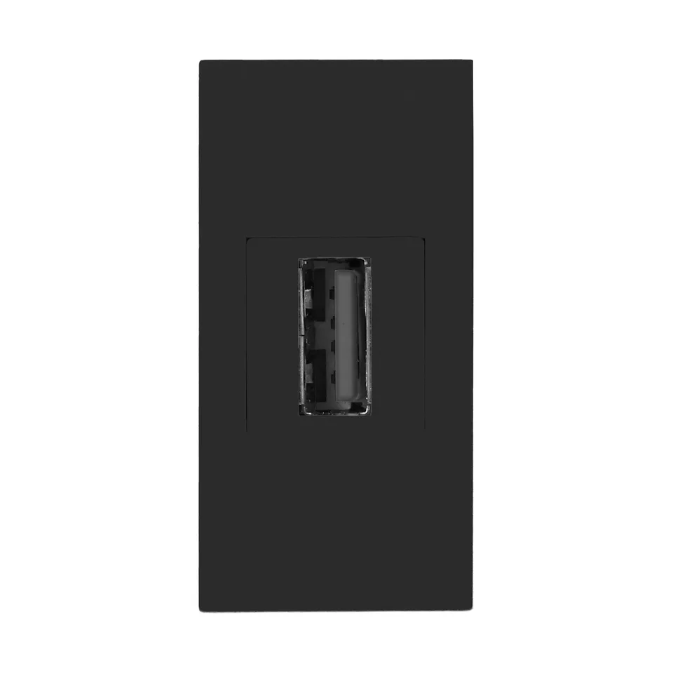 Noen - Розетка USB 2.0, двойной разъем, Type A, 1М, черная