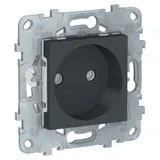 Розетка Schneider Electric Unica, NEW без заземления, со шторками, винт. зажим, 16 А, антрацит