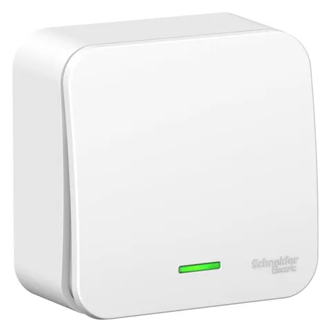 Выключатель Systeme Electric Blanca, открытой установки 1-клавишный (cх.1) с подсветкой изол. пл., 10А, 250B, белый