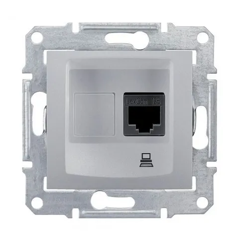 Розетка компьютерная Schneider Electric Sedna, компьют. роз. кат.5е неэкр UTP, алюм