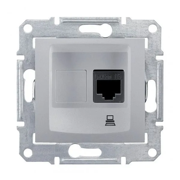 Розетка компьютерная Schneider Electric Sedna, компьют. роз. кат.5е неэкр UTP, алюм