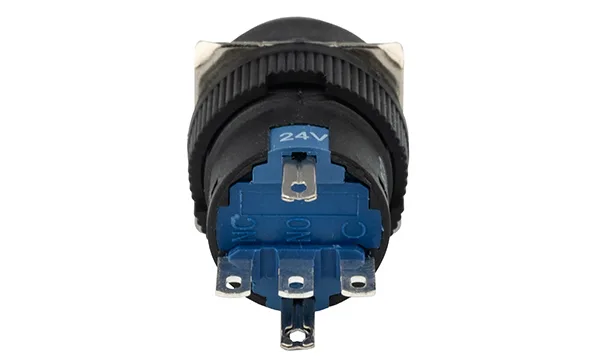 Кнопка плоская LA115-C, возврат, зеленая, круглая, подсветка 24VAC/DC, 1NO+1NC, 16mm, IP40