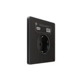 Розетка + USB Systeme Electric Infinity, скрытой установки с зк и зар. устр. А+С 20Вт (250В, 16А, защит. шторки), Полярная ночь