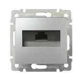 Valena - Розетка 1хRJ-45 UTP CAT6 монтаж на захватах, алюминий