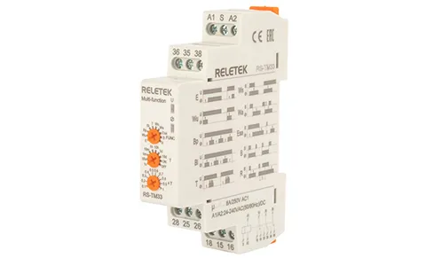 Реле времени RS-TM33, 3CO, 8A(250VAC), 24_240VAC/DC, 100ms_10d, многофункциональное - 10 функций, 1M