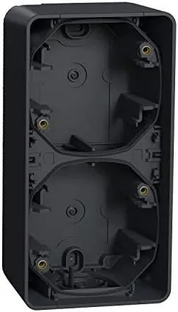Коробка для открытой установки Schneider Electric Mureva, S, 2-х постовой бокс накл. вертикальная монтажа, антрацит, IP55