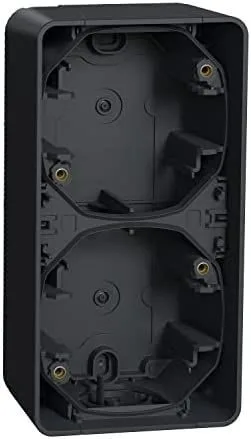 Коробка для открытой установки Schneider Electric Mureva, S, 2-х постовой бокс накл. вертикальная монтажа, антрацит, IP55