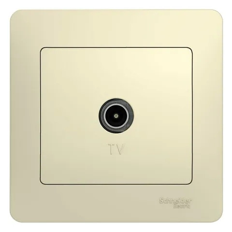 ТВ розетка Systeme Electric Glossa, TV антенна коннектор, в сборе, бежевый