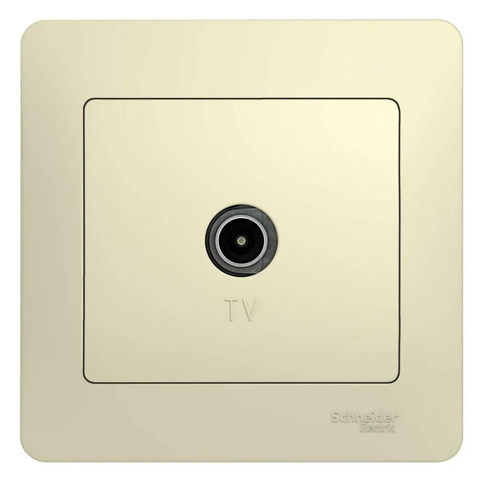 ТВ розетка Systeme Electric Glossa, TV антенна коннектор, в сборе, бежевый