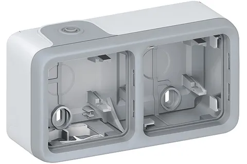 PLEXO - Коробка для наклад. монтажа 2 поста, горизонтальная, IP55, серый