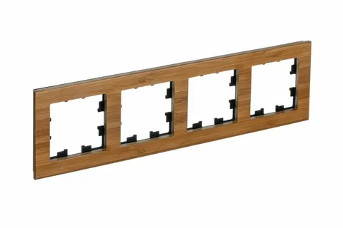 Рамка Systeme Electric AtlasDesign, 4-постовая, дерево бамбук