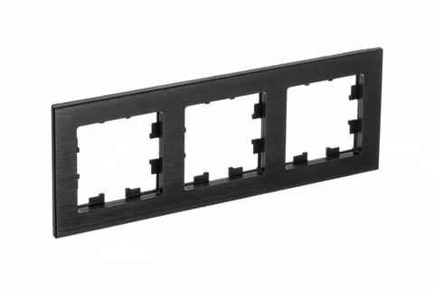 Рамка Systeme Electric AtlasDesign, 3-постовая, металл оникс