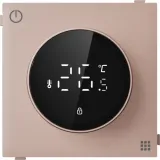 Терморегулятор с датчиком пола, 16 A, 70*70 мм. кашемир, поворотная ручка настройки с индикацией